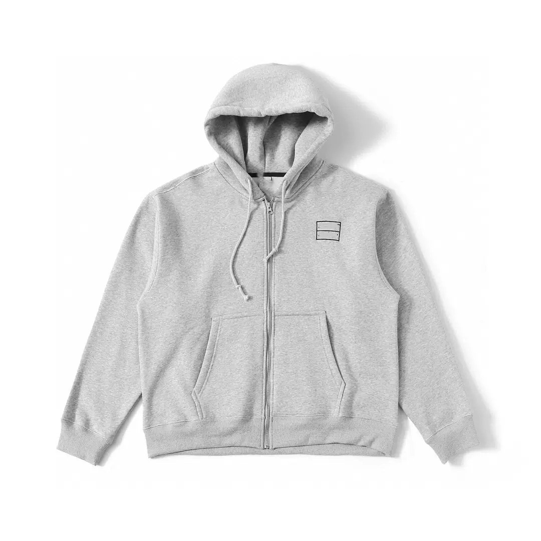 Gao Ding 독립 남녀 합동 후크 자수 지퍼 드로우 스트링 후드 기모 스웨트 코트 느슨한 국경