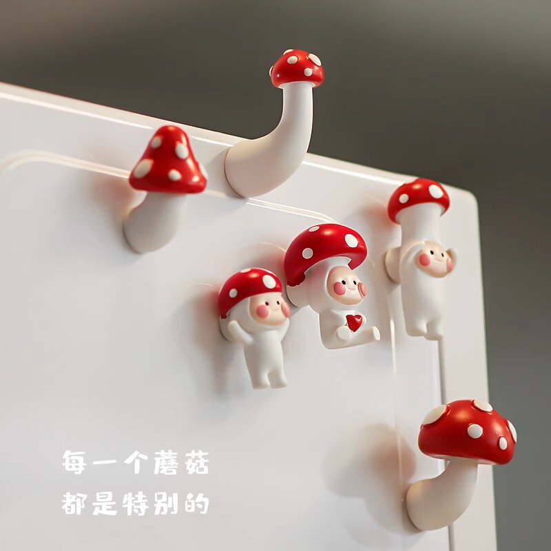 Cute Days 3D 立体かわいいクリエイティブ赤いキノコ漫画冷蔵庫マグネット面白いパーソナライズされた装飾冷蔵庫マグネット|undefined