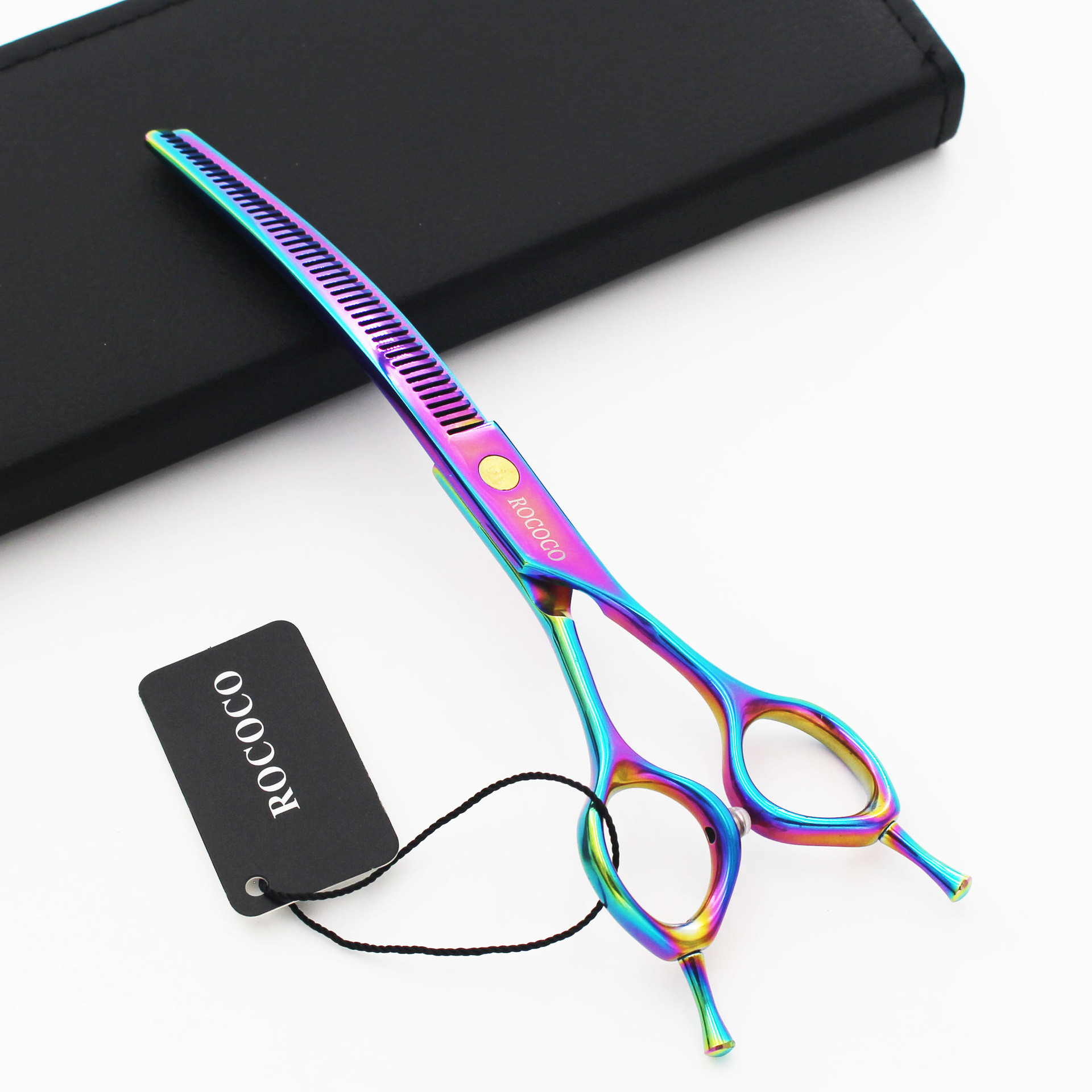 7.0寸彩色双尾宠物美容剪刀牙剪弯剪  细牙下弯 打薄剪修毛剪套装