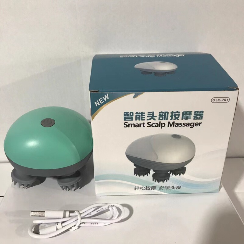 スマート電動ヘッドマッサージ器揉みマッサージ器乾湿両用防水マッサージ振動頚椎マッサージ|undefined