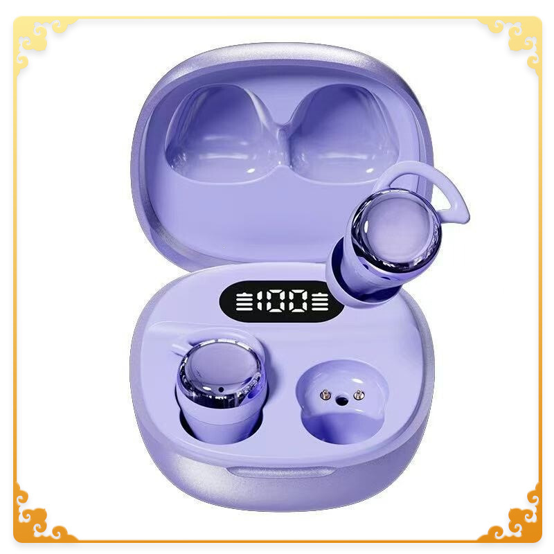 X62PRO metallic finish mini sleep Bluetooth earphones, soft earbuds for side sleepers, small earphones with ultra-long battery life and digital display