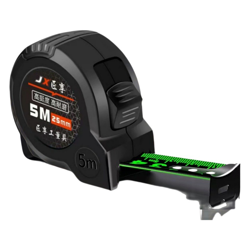 Cinta métrica de acero fluorescente negro 3 M 5 M 7,5 m 10 m caja de regla Regla regla anillo gobernante herramienta de medición fabricantes al por mayor un gran número