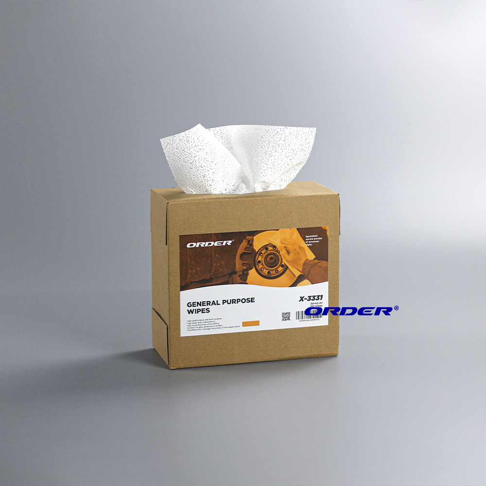 ORDER 白色树皮纹工业吸油擦拭纸 抽取式无纺布吸水吸油擦拭布