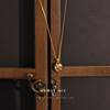 Zirconium heart shaped, pendant, brand retro shiny necklace, European style, light luxury style