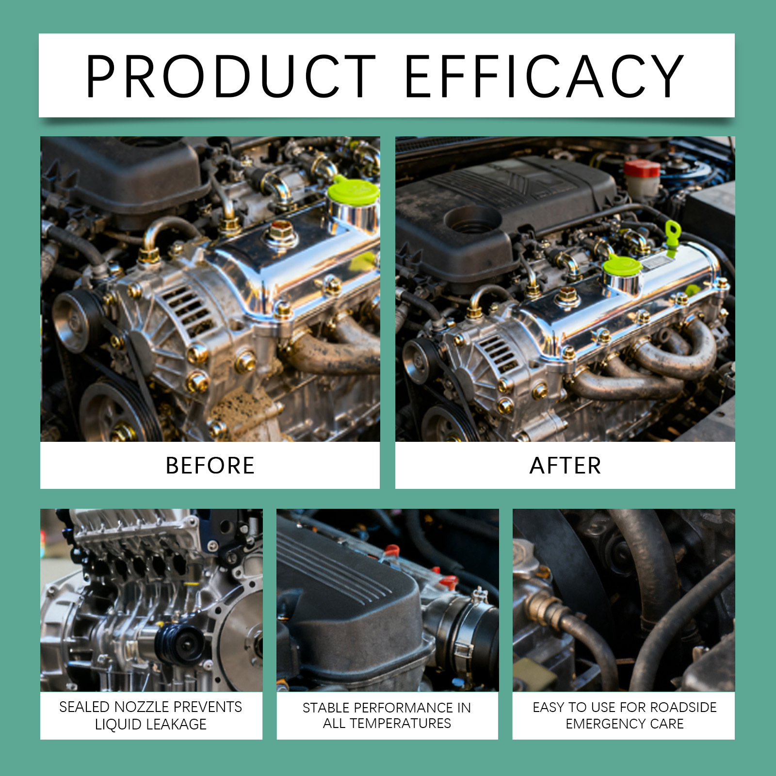 Engine cleaner for cleaning and refurbishing oil stains and carbon deposits on the surface of the car engine compartment, as well as for daily maintenance