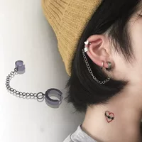 Серьги-гвоздики из титановой стали, Женская Холодная цепочка, зажим для ушей, Пряжка для ушей, серьги-Клипсы из нержавеющей стали без пирсинга, мужские в Корейском стиле