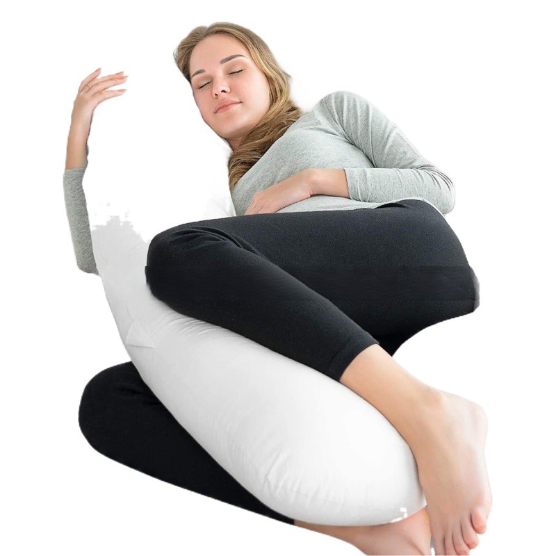 Suministro directo de fábrica en forma de U mujeres embarazadas almohada núcleo lado dormitorio con cremallera desmontable funda de almohada de algodón almohada