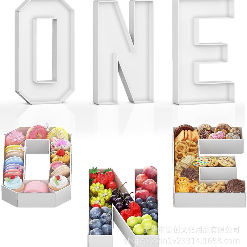 Cross-Border Hot-Selling Kt Board Buckle Digital Letters Candy Box Chocolate Candy Cooked Food Fruit Platter Party Decoration