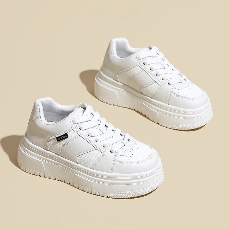 Boardschoenen met dikke zolen in collegestijl voor dames in het voorjaar van 2024, nieuwe biscuitschoenen, roze niche casual klein wit_voghion.com