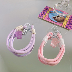 少女粉夜光胖星星掛件手機掛鏈條淺色系手腕帶掛繩車鑰匙配件掛墜