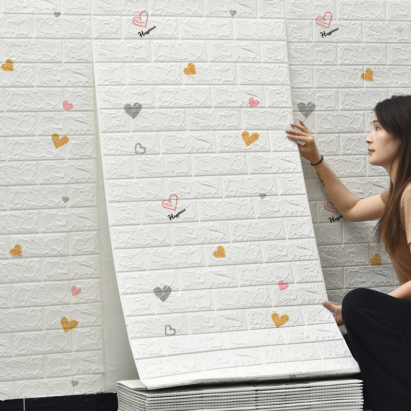 【신상품】핸드페인팅 러브 화이트