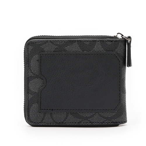 New plaid wallet men's card bag short compact bank card holder ID card holder multi-card slot wallet coin purse