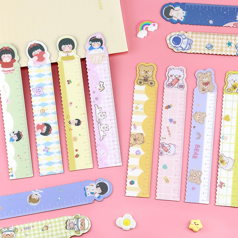 Мультяшная Магнитная мягкая линейка студенческие призы 15 см милый медведь в форме прямой линейки мягкая линейка студенческий подарок оптом