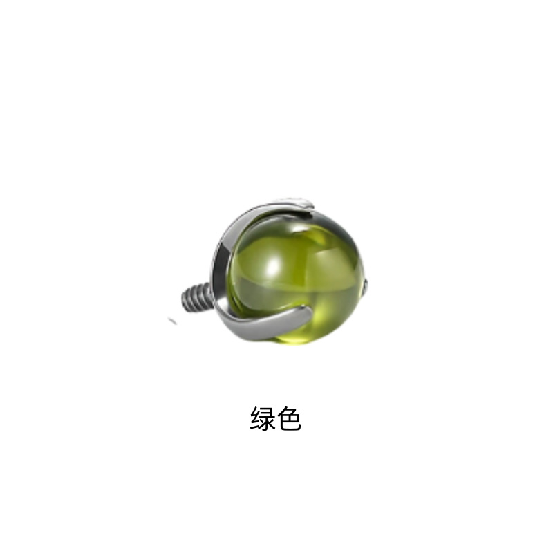 F136 Titanium Three-Claw Claw Set Zircon Ball Ear Bone Nail Tongue Nail G23 Titanium Alloy Piercing Jewelry Lip Nail Accessories detail image 9