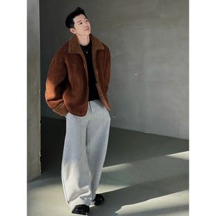 2024 Autumn and Winter New Fashion Trend Plush Thickened Solid Color Men's Versatile Loose Same Style for Couples