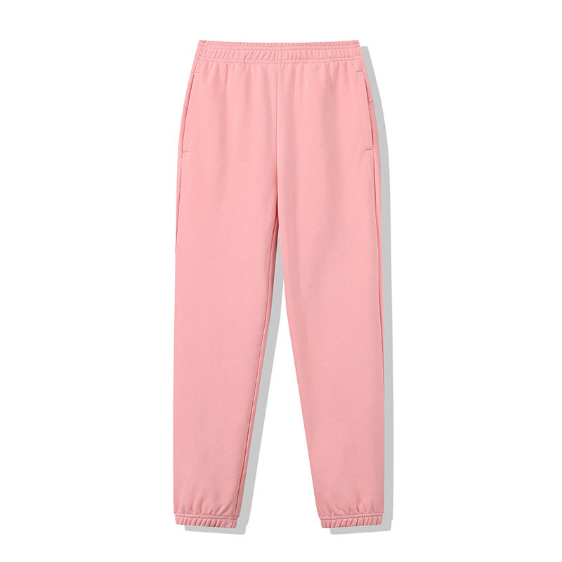 Pantalones deportivos casuales de color sólido de los hombres y las mujeres mismo peinado algodón luz tablero impreso cordón fitness correr suéter pantalones largos
