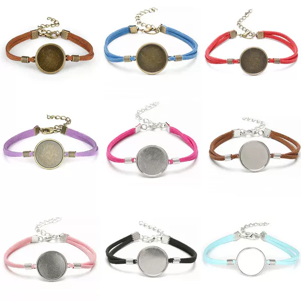 Retro Korean velvet base bracelet 20mm time gem base bracelet men and women couple jewelry wholesale
