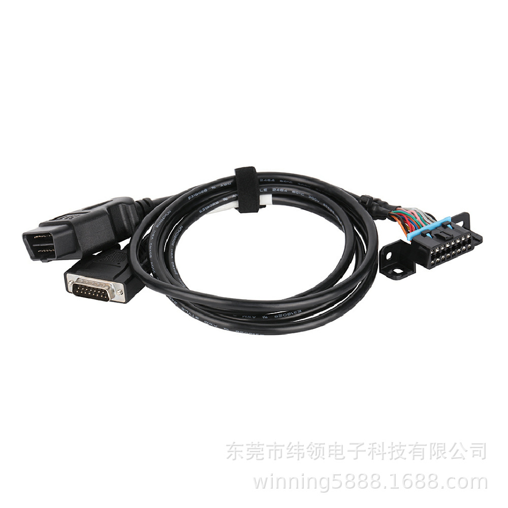 带DB15P公接头OBD2的16针公接头到母接头OBD2诊断扫描仪