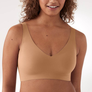 New seamless V-neck vest underwear Women's Big chest small one-piece comfortable sleep bra U-shaped beauty back bras