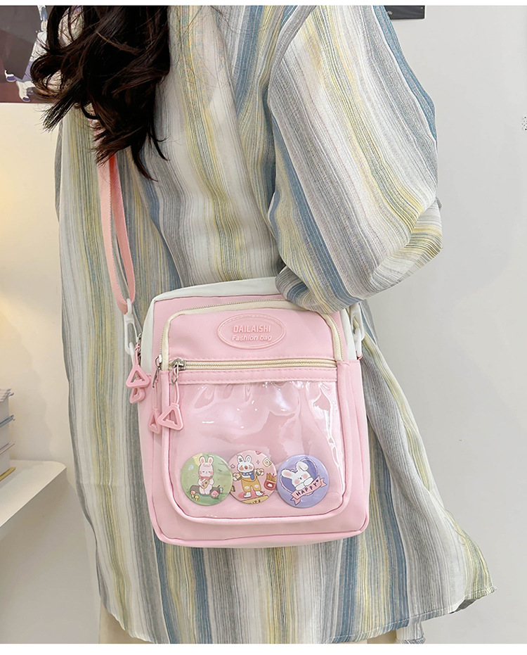 New transparent pain bag, ins small bag, crossbody bag, girl's small crossbody bag, trendy student backpack, comic exhibition transparent mobile phone bag undefined