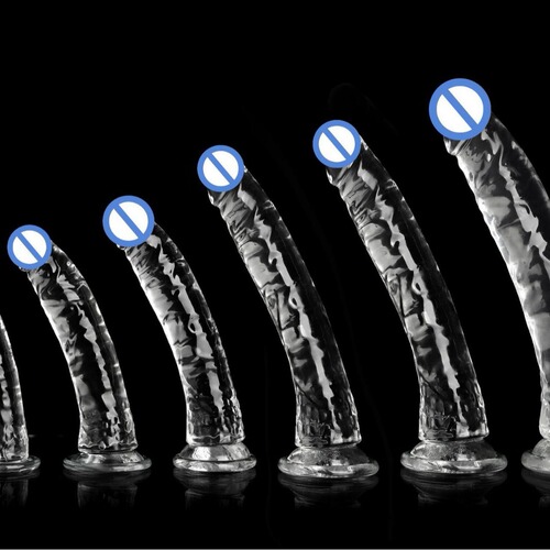 SNAILAGE Classic artificial dildo, ballless dildo, high quality TPE material, crystal clear white for women