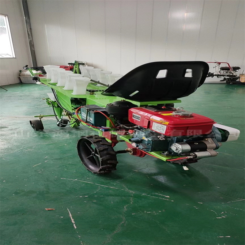 两行蔬菜移栽机 茄苗辣椒西红柿播种机 汽油动力座驾式秧苗种植机