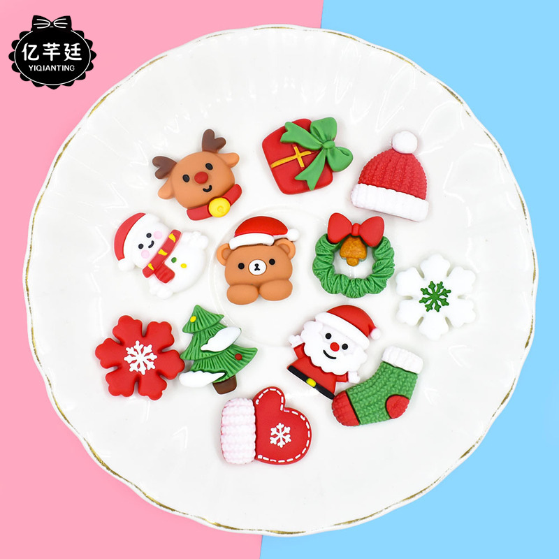 Christmas frosted series diy cream glue mobile phone case children hairpin rope handmade material new resin accessories Christmas frosted series diy cream glue mobile phone case children hairpin rope handmade material new resin accessories