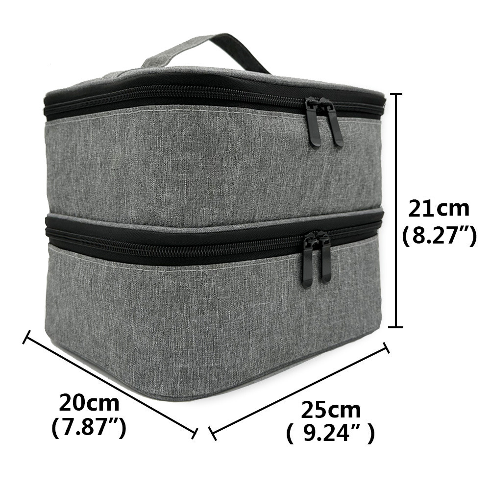 Amazon nuevo esmalte de uñas bolsa Portátil Bolsa de almacenamiento de esmalte de uñas de doble capa puede contener 30 botellas bolsa de almacenamiento de cosméticos