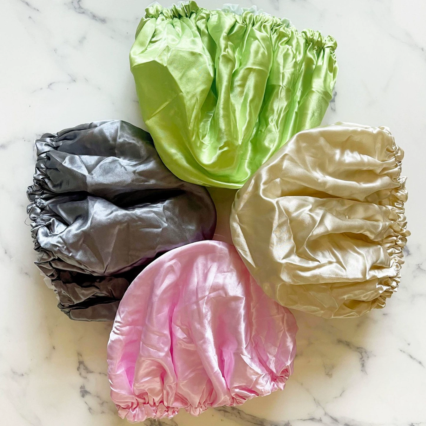 Multi-color reusable adjustable double-layer double-sided waterproof shower beauty cap