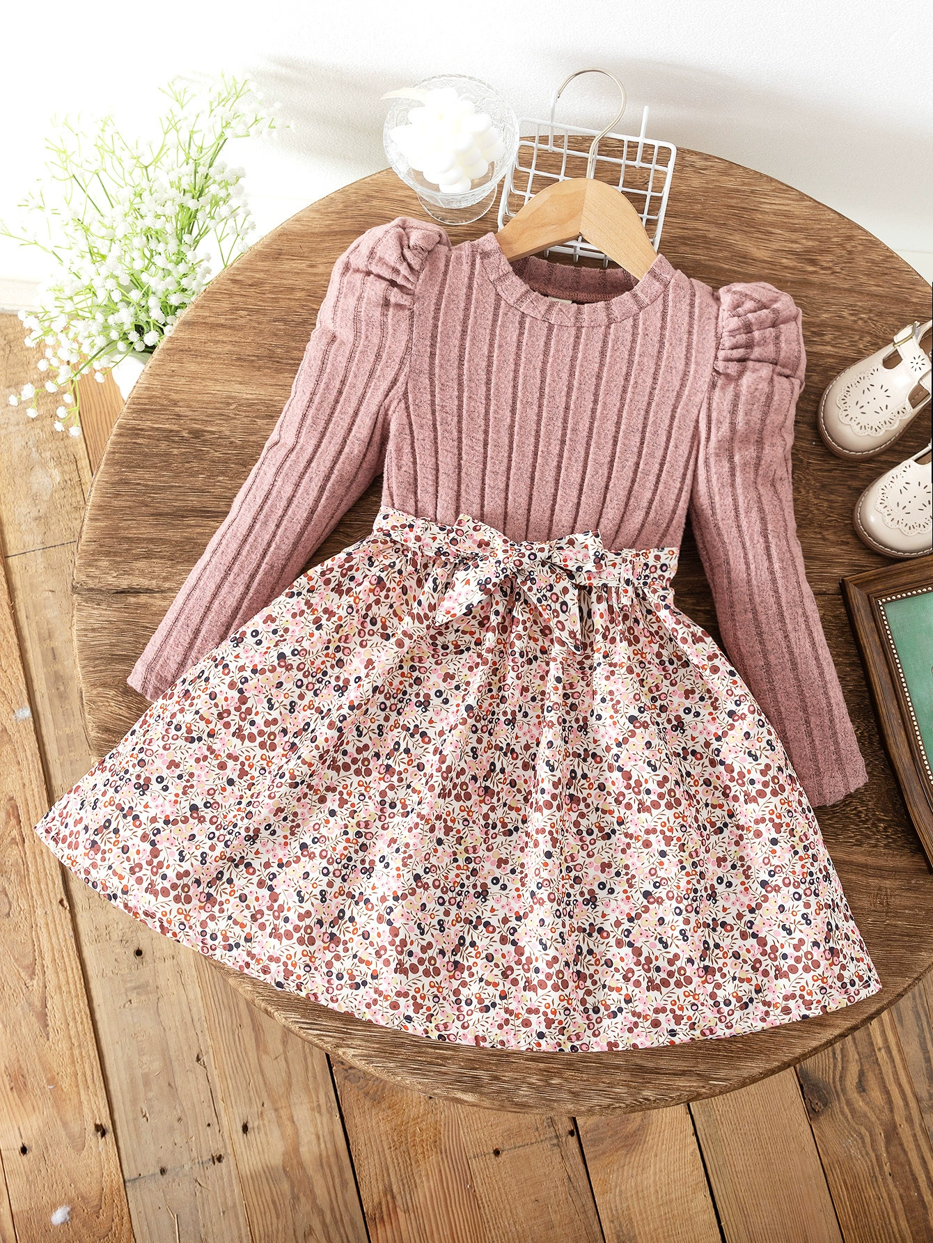 (Cross-border trading), autumn knitted long-sleeve, dress, small princess costume, European style