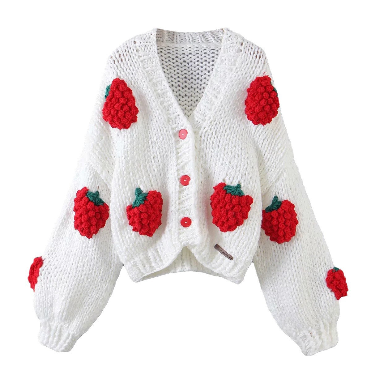 Abrigo de suéter para mujer 2021 Otoño e Invierno Nuevo estilo perezoso europeo y americano patrón tridimensional hilo grueso ganchillo abrigo hecho a mano de cintura alta