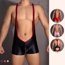 XGQ男士性感情趣诱惑背带连体衣紧身开裆吊环内裤一件代发