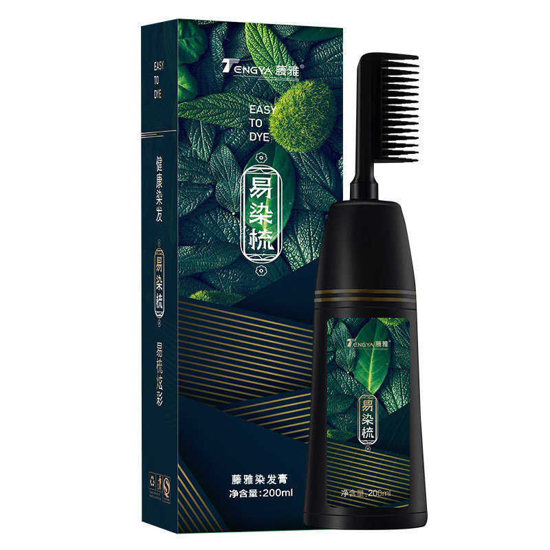 藤雅自動染毛剤植物一櫛黒泡染毛櫛黒純黒染毛クリームムース染毛|undefined