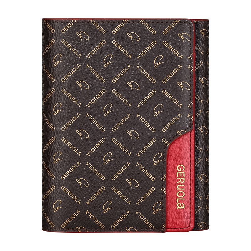 Cartera corta de mujer cartera de tres plegadas multi-tarjeta bolso de cambio de impresión de moda simple pequeña cartera pequeña bolsa