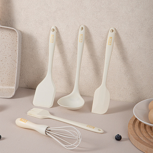 Mini silicone food supplement spatula, small silicone spatula, household kitchen high temperature resistant baby cooking spatula