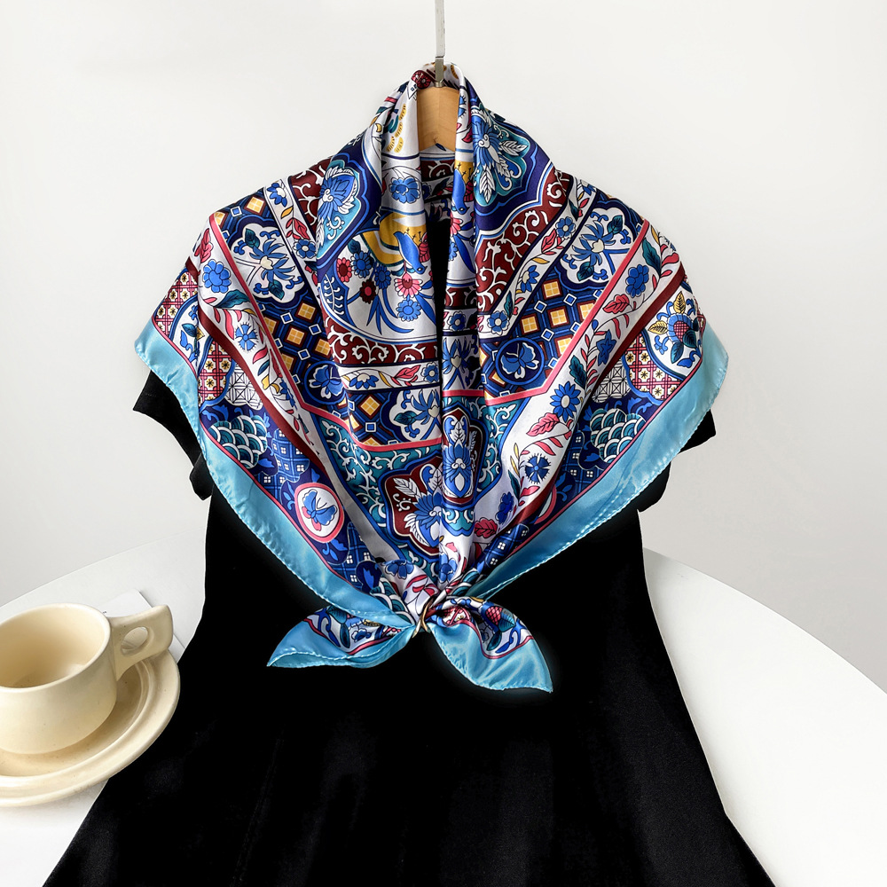 100g Weight Silk Scarf Classification Holiday, Daily Occasion Polyester Material Geometric Pattern Spring&Summer Season Women's Gender Elegant, Vintage Style Style Women's Elegant Vintage Style Geometric Polyester Silk Scarf 13