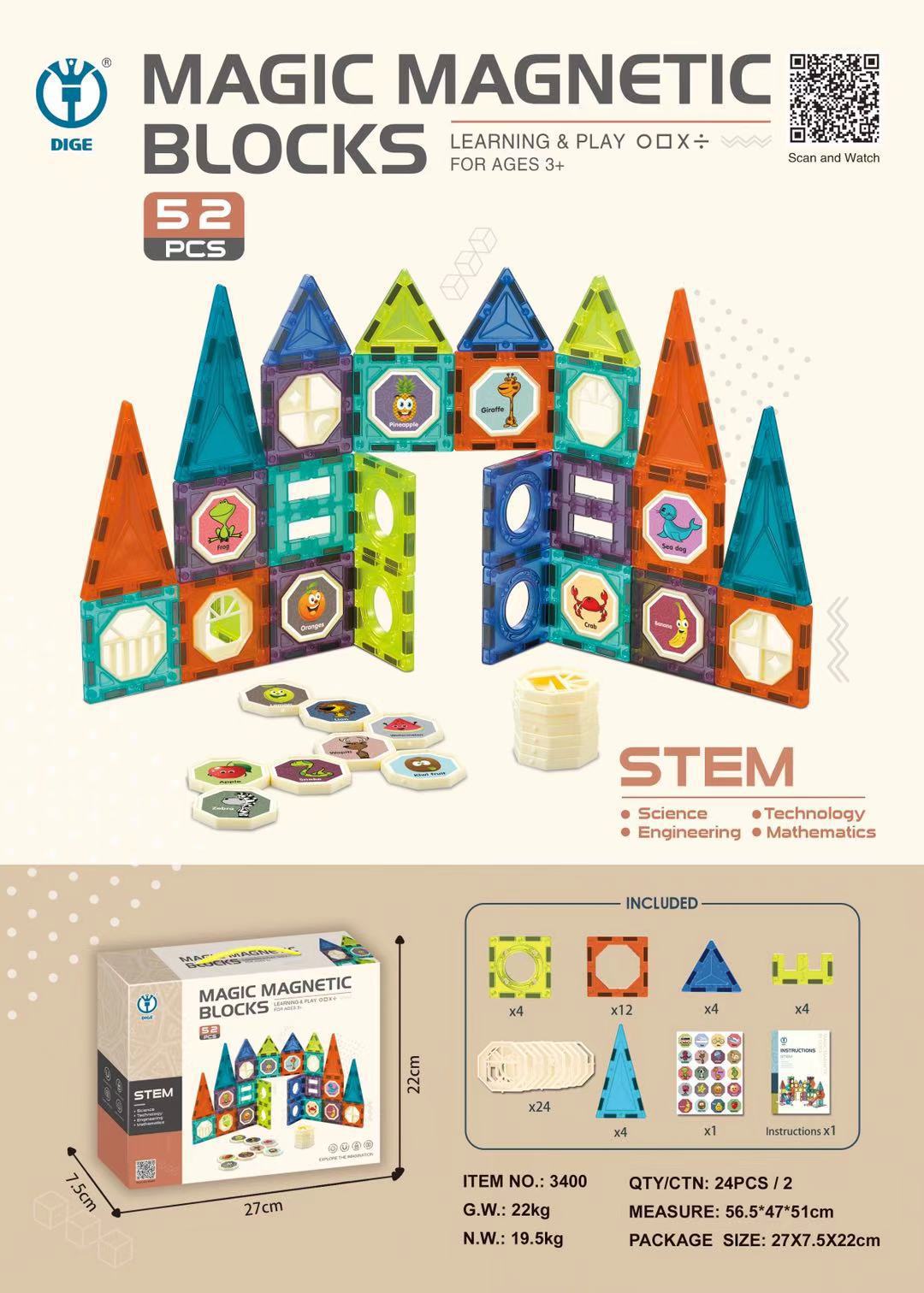 Bloques magnéticos con rodillos y tubos para niños