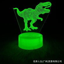 跨境新款卡通恐龙3d小夜灯儿童创意礼品发光摆件七彩触摸氛围灯