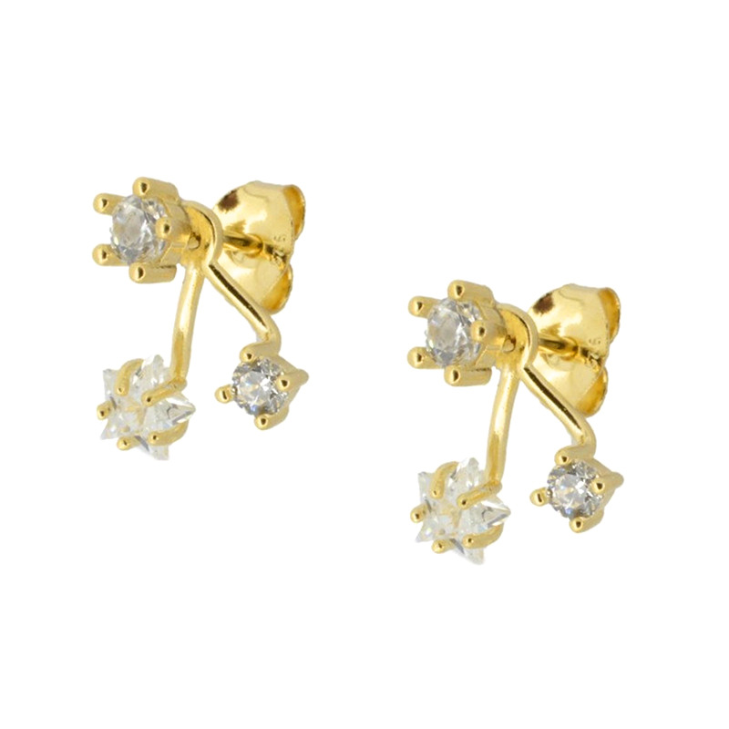 European And American Mini Zircon Five-pointed Star Earrings display picture 1