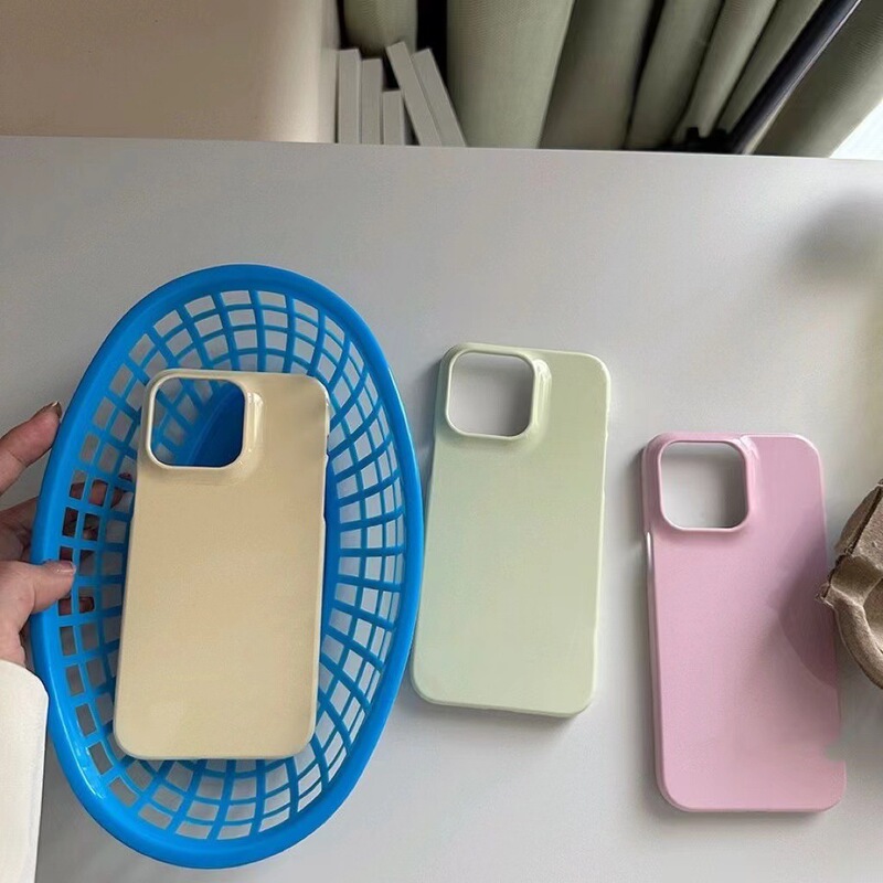 Solid Color Korean Style Phone Case with a High-End Feel for Apple 17 Hard Case iPhone 13 Glossy Hard Case 14/11/Prox
