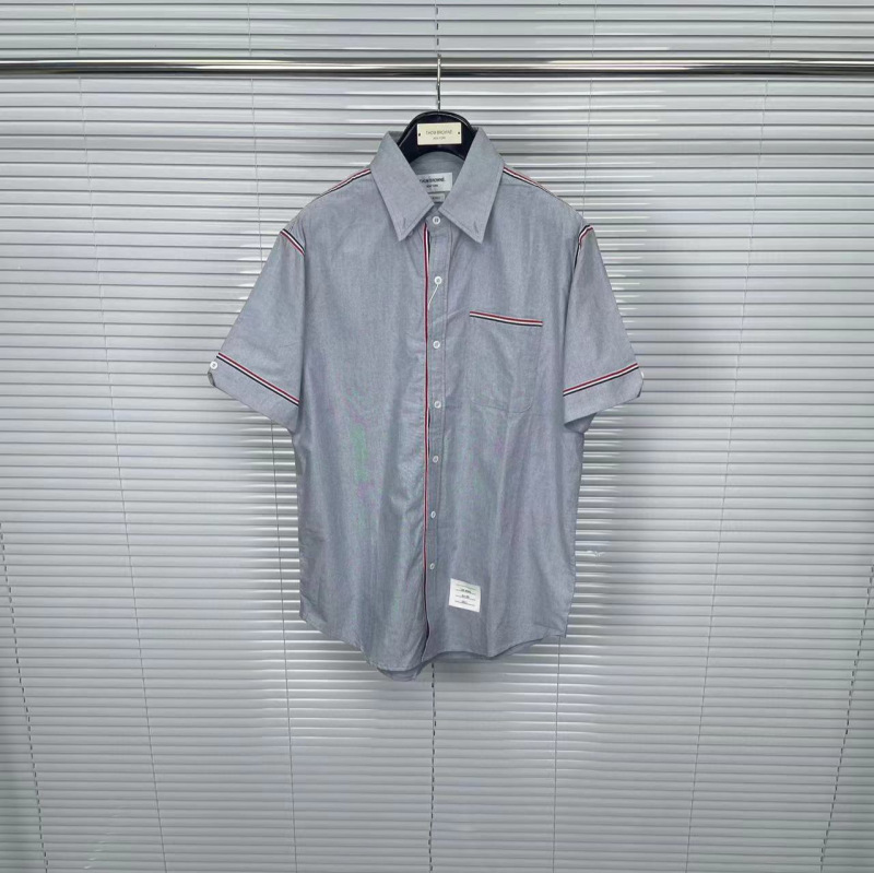 Tb Factory Direct Sales Tom Summer New Three-Color Red, White and Blue Stripesd Short-Sleeved Shirt Casual Versatile Short-Sleeved Shirt