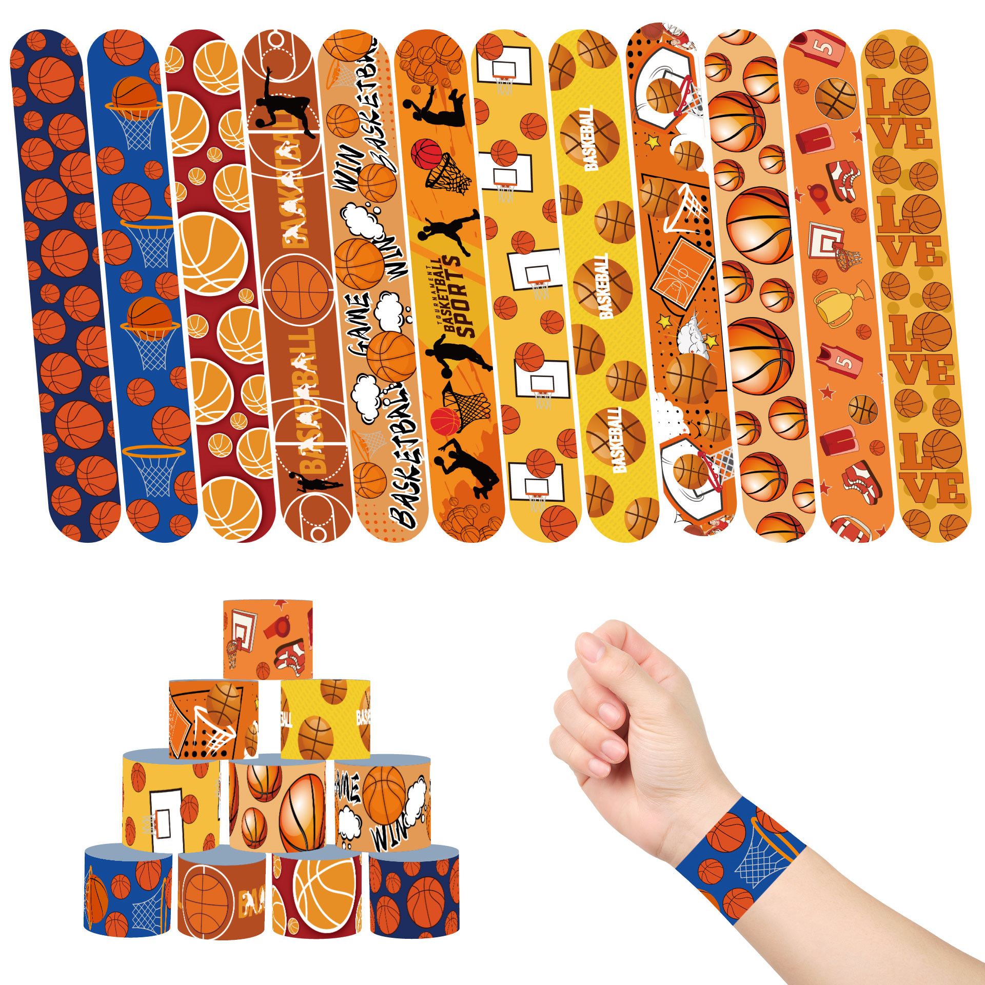 Seleccionar estrictamente la Copa del Mundo de baloncesto Amazon collar de PVC batería anillo pulsera juego de estilo deportivo para niños