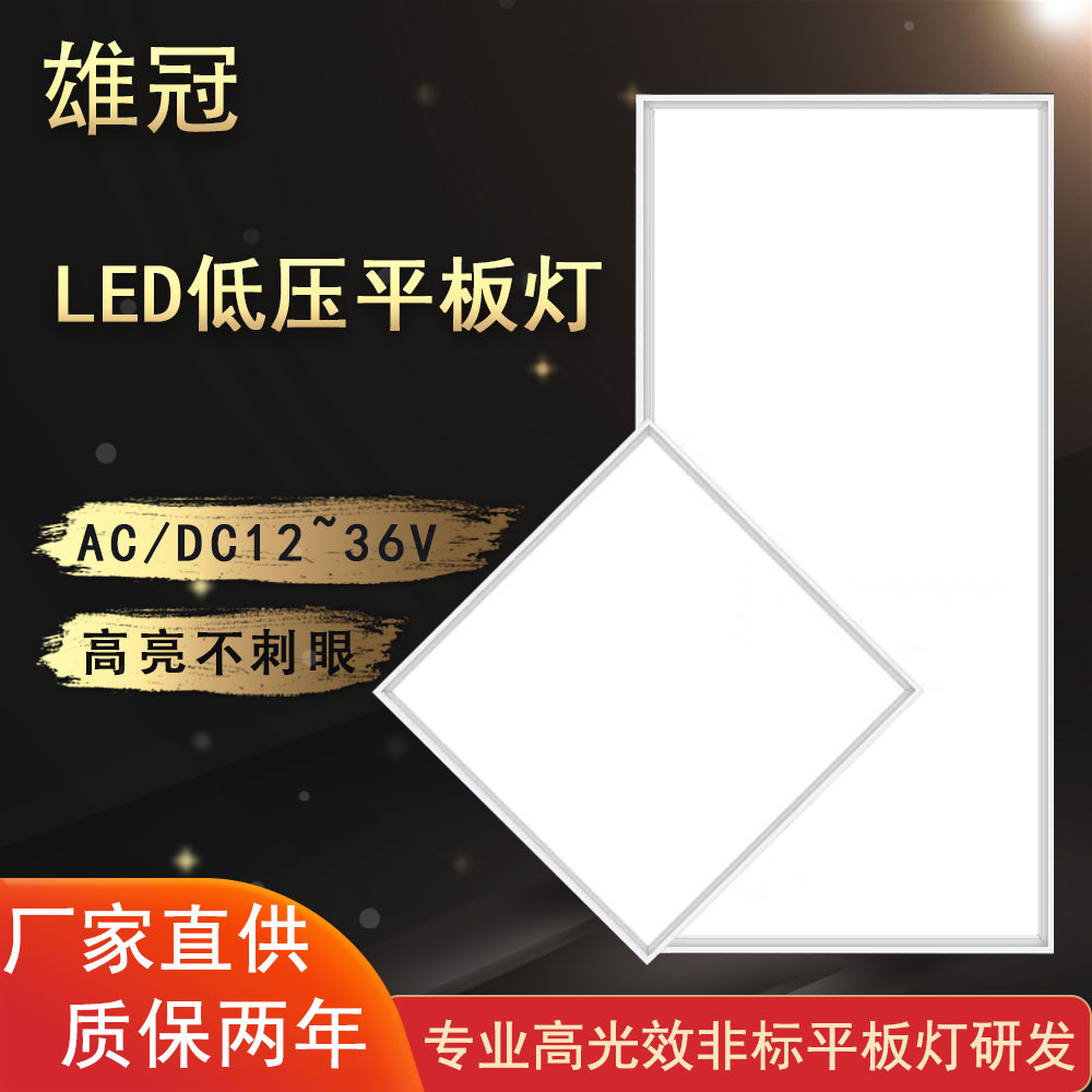 LED低压平板灯12V24V36V渔船工地矿井办公室酒店圆形方形面板灯