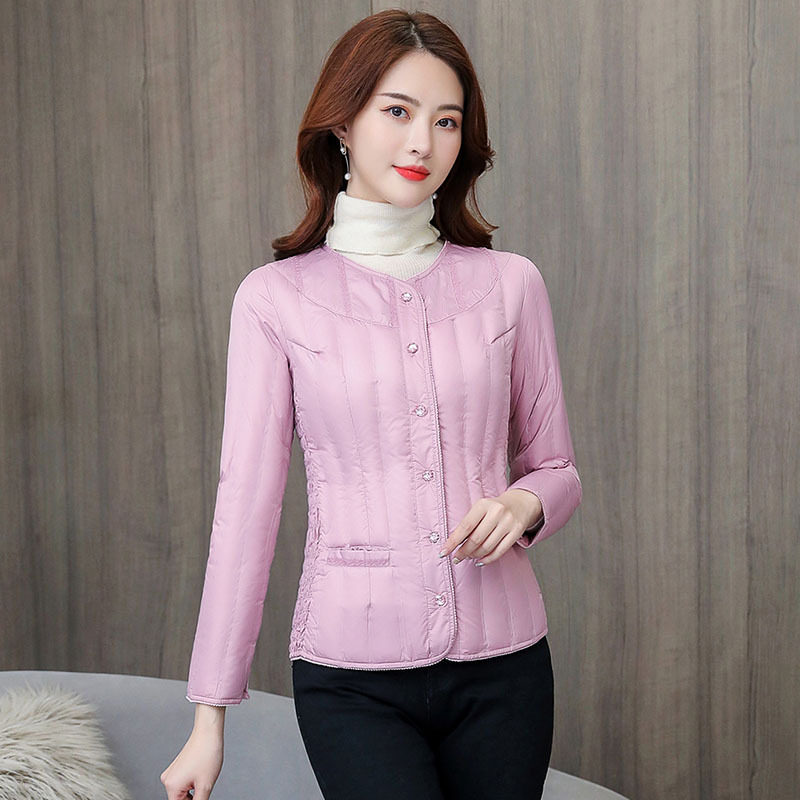 Down Liner Women's Slim-fit Long-sleeved Lightweight Short Down Jacket Large Size Warm Winter New Base Inner Top