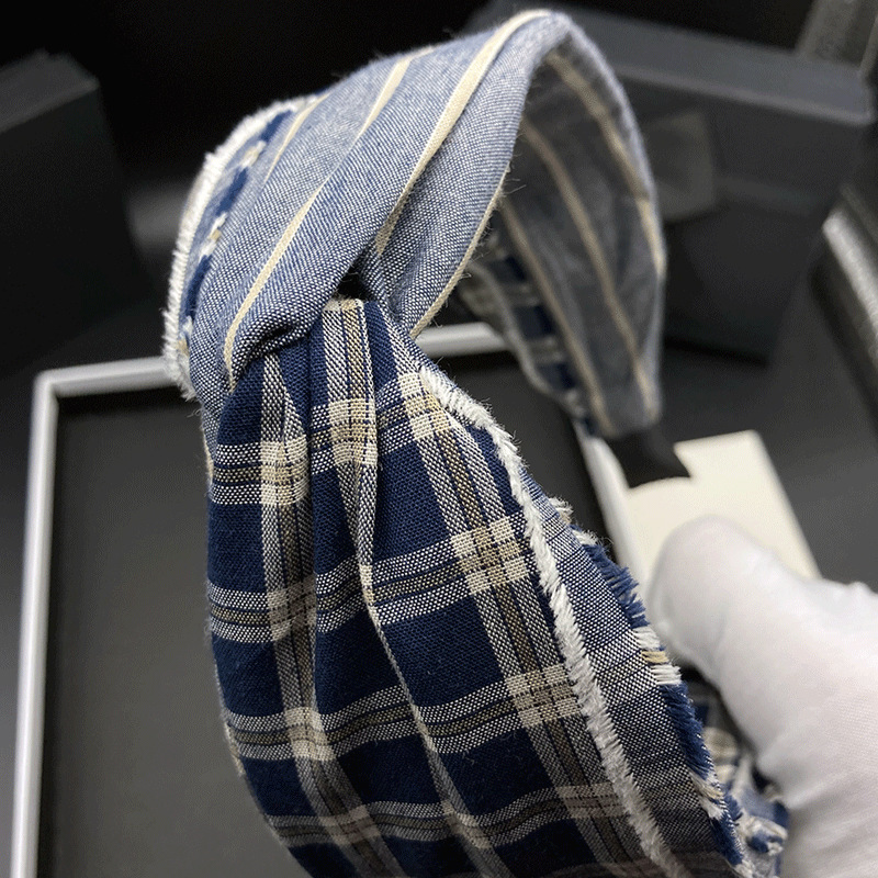 复古拼色布艺格子发卡发箍女高颅顶外出逛街头饰宽边压发洗脸头箍|undefined