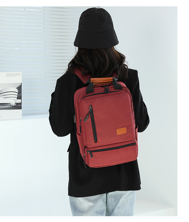 Backpack, large-capacity, high-end backpack, three-piece schoolbag, men's bag, business backpack, multi-functional charging computer bag undefined