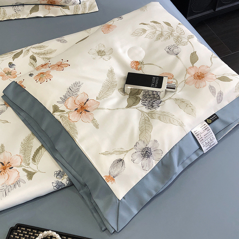 Set of 4 Tencel Summer Cool Covers, Light Luxury Summer Blanket, Washable Silk Air Conditioning Blanket, Summer Ice Silk Sliding Thin Blanket, Wholesale