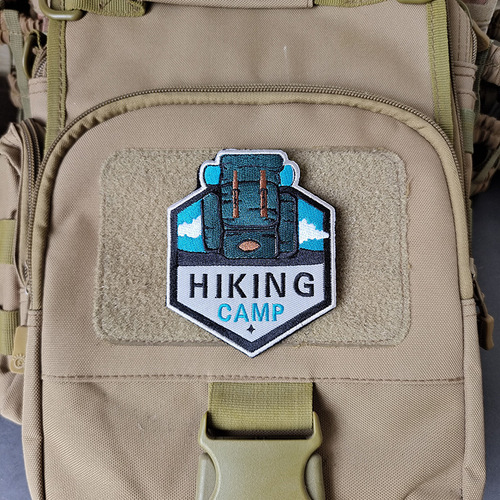 Outdoor camping hiking mountaineering campfire embroidery Velcro badge backpack decorative cloth patch tactical badge