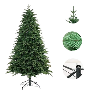 Artificial Christmas tree, 120–240 cm, dense branches, optional pre‑lit bulbs/garlands