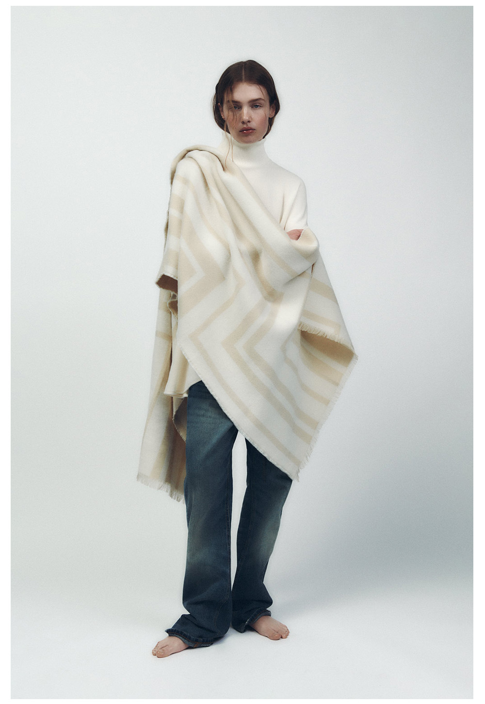 Winter Scarf With Geometric Print And Wool Border For Women_voghion.com